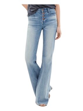 Madewell Jeans Flea Market Flare Size 27 Exposed button fly Retro 70s 90s Boho